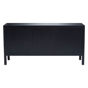 Buffet de luxe 3 portes en frêne noir, meuble en bois créatif avec design en rotin pour chambre et salon, panneau en bois pour hôtels - Product Image 4