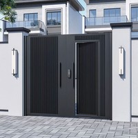 Portail de villa en alliage d'aluminium, style chinois moderne et minimaliste, entrée principale extérieure, design en aluminium forgé, style rural