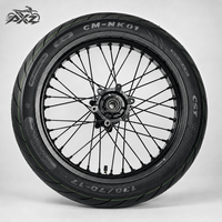Kit de Ruedas Supermoto Surron Ultra Bee de 17 Pulgadas 100/80-17 130/70-17, Juego Completo de Ruedas con Radios de Acero al Carbono, Piezas para Motocicletas Eléctricas