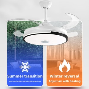 Ventilateur de plafond LED moderne avec lampe, <span class=keywords><strong>lustre</strong></span> invisible <span class=keywords><strong>pour</strong></span> restaurant, salon, chambre à coucher, télécommande, vente en gros - Product Image 4