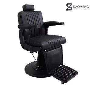 Silla de Barbero Ergonómica DAOMENG 360 °   Reposapiés Giratorio Manual Reclinable de Acero Inoxidable con Altura Ajustable, Suministros para Salón Todo en Uno - Product Image 1