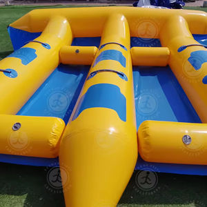 Bateau banane gonflable jaune, bateau tractable gonflable, sport nautique pour 3 à 5 personnes, amusement aquatique, parc aquatique - Product Image 6