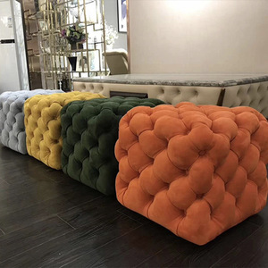 Style moderne Meubles De Salon de Tapisserie D'ameublement De Luxe Fond Touffetage Boucle Repose-pieds De Haute Qualité Velours Ottoman - Product Image 1