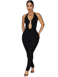Tuta <span class=keywords><strong>Sexy</strong></span> Personalizzata da Donna, <span class=keywords><strong>Abbigliamento</strong></span> Femminile Personalizzato, Tuta Intera <span class=keywords><strong>Sexy</strong></span> Semplice, Tuta da Donna con Dettagli Cut-Out - Product Image 4