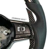 Schwarzes Carbon-Faser-LED-Sportlenkrad, Maßgefertigt für Perforierte MK6 GOLF JETTA Polo GTI GTI V