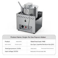 Nouvelle machine à pop-corn automatique au gaz pour usage commercial avec cuve en acier inoxydable, haute puissance 9KW, facile à utiliser pour les cinémas