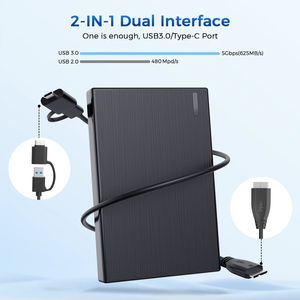 1TB Draagbare Externe Harde Schijf 2-in-1 USB 3.0 & Type-C Dubbele Interface Ultradunne HDD Plug & Play voor Windows Mac PS4 Xbox One - Product Image 5