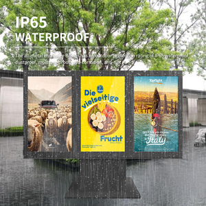 หน้าจอ LCD ดิจิตอลสามจอขนาด55นิ้วขับผ่านแผงเมนูสำหรับโฆษณาร้านค้าปลีกที่ได้คะแนน IP65 - Product Image 3