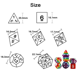 Juego de dados poliédricos DND personalizados, dados de arcoíris para mazmorras y dragones (<span class=keywords><strong>D</strong></span> & <span class=keywords><strong>D</strong></span>), dados de juego de rol - Product Image 4