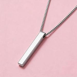 Collier pendentif rectangulaire en acier inoxydable Maille <span class=keywords><strong>gourmette</strong></span> Bijoux pour homme Cadeau de fête - Product Image 3