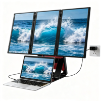 Extensor de Pantalla Triple Cuádruple de 15.6 Pulgadas con Interfaz Tipo C, Pantalla LCD Portátil de Alta Definición IPS de 1080P con Tres Pantallas