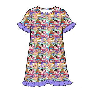 Vente Flash : Costumes K-Pop Demon Hunters, Vêtements d'Animation Mignons, Robe Superposée à Manches Courtes, Robe en Fibre de Bambou ODM - Product Image 6