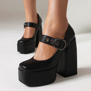 Chaussures à plateforme pour femmes, talons épais sexy pour femmes - Product Image 3