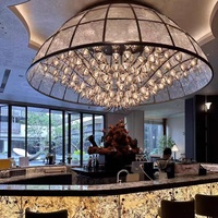 Lustre de hall d'hôtel personnalisé, lampe créative en forme d'hémisphère pour bar de réception, salle de banquet, décoration artistique haut de gamme, Chine