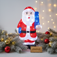 Figurine en acrylique 3D LED lumineuse motif Père Noël, panneau Stop, étanche IP44, décoration extérieure pour jardin et cour