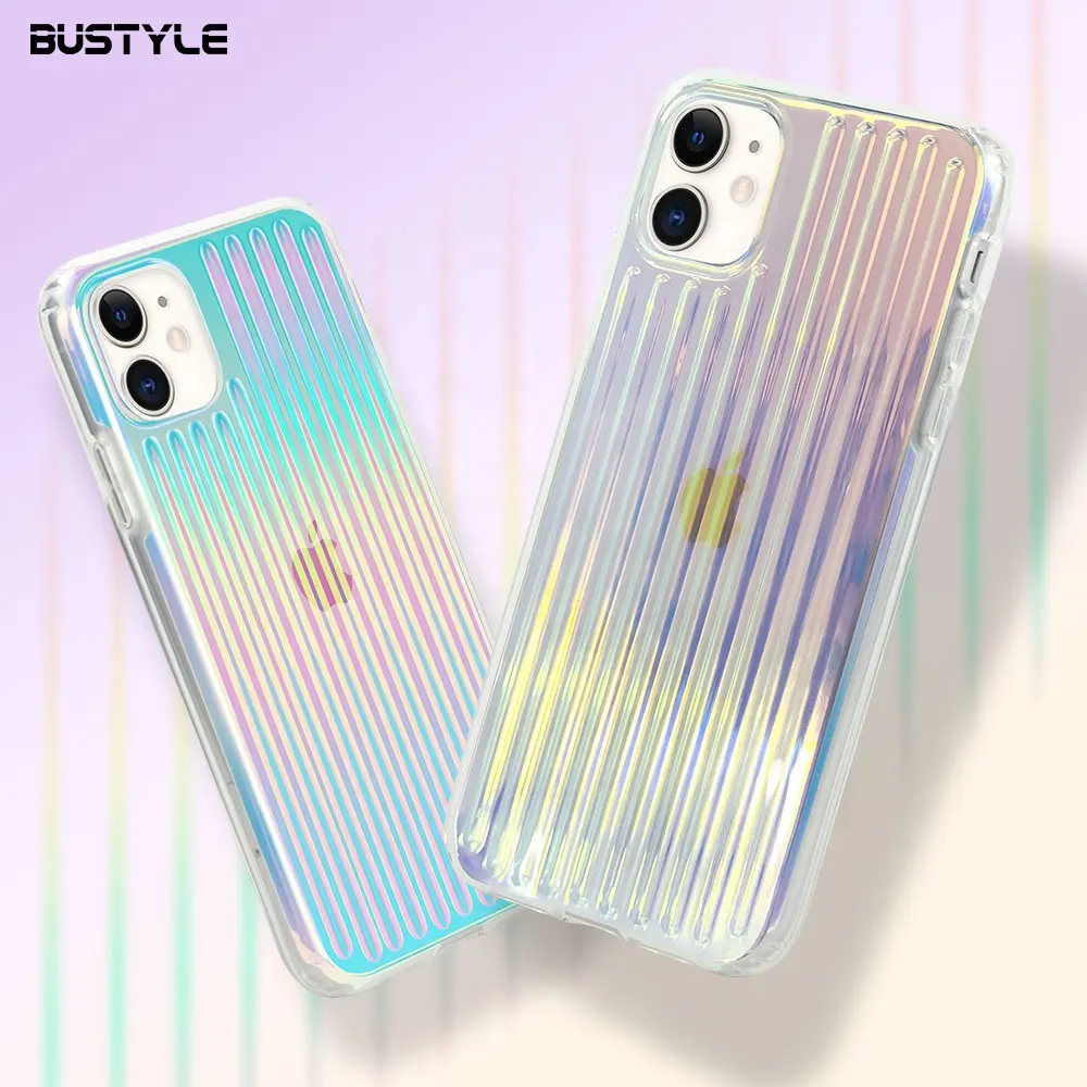 Capa de celular holográfica para iphone, capinha para celulares iphone 12, 11 pro, xs, max, holográfica, fabricante