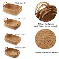 Paniers de rangement de qualité en corde de jute naturelle pour étagères, salle de bain, chambre, cuisine, bureau et maison