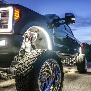 Kit de tiras de luces LED para cavas de rueda, barra de aluminio, luces de tira RGBW blancas para guardabarros y marcos de camiones, SUV y vehículos todoterreno - Product Image 4