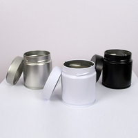 Boîte en étain pour matcha noire personnalisée en gros, 30 g, couvercle fileté, portable, en métal de qualité alimentaire, pour café, poudre de protéines, thé vert
