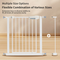 Barrière de sécurité multifonctionnelle pour bébé, barrière d'escalier réglable en acier avec extension, barrière de sécurité à fixation par pression pour escaliers