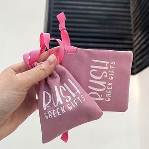 High Quality Fabric Velvet Jewelry Gift Pouches Custom Logo Velvet Gift Bag Mini Velvet <b>Drawstring</b> Bag With Silk Ribbon - Product Image 2