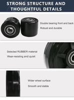 Roue pivotante simple en caoutchouc noir silencieuse de qualité supérieure, robuste, industrielle, OEM/ODM, personnalisée, série 80/180/200
