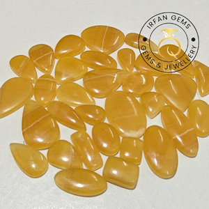 Fabricant professionnel de pierres précieuses, calcite jaune, pierres naturelles en vrac, cabochons de haute qualité, dos plat, 20-35 mm, vente en gros - Product Image 3