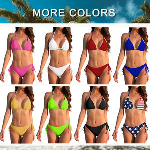 Красный Экстремальный купальник с разрезом, 2 шт., пляжная одежда для женщин, сексуальный купальный костюм с принтом, бикини, Женский комплект с чашками - Product Image 3