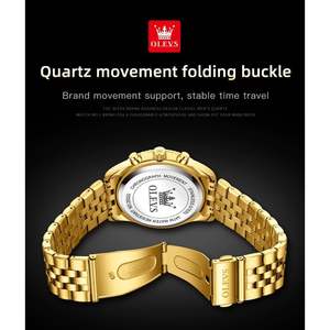 Reloj de Vestir de Lujo para Hombre OLEVS, Reloj de Cuarzo con Fase Lunar, Acero Inoxidable, Resistente al Agua, Luminoso, Calendario Empresarial, Cronógrafo - Product Image 6