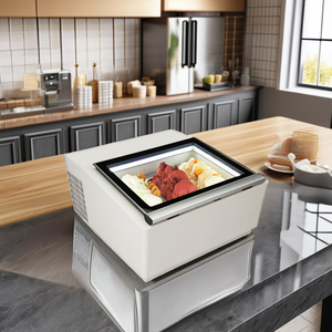 Mini gabinete de exhibición de helados con luz LED de una puerta de escritorio, congelador de helados de 220V, refrigerador de bajo precio, cafeterías, nuevo - Product Image 2