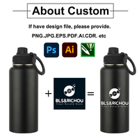 Bouteille d'eau magnétique avec logo personnalisé, support magnétique pour téléphone portable, bouteille d'eau de 21 oz, thermos isolé avec aimant
