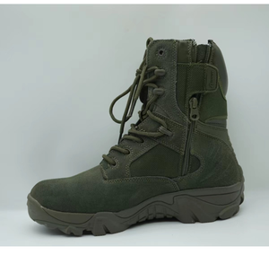 รองเท้าบูทหนังวัวแท้สีดำเขียว TSB10 แบบหุ้มข้อสูง พร้อมซิปด้านข้าง สำหรับงานหนัก รองเท้าคอมแบท Delta Aisaon - Product Image 3