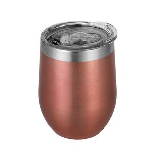 12oz Vacuum Insulated 304 Stainless Steel U-shaped Eggshell Thermos Cup Cold-proof Design <b>for</b> Outdoor Use Portable Red Wine Egg - Product Image 6