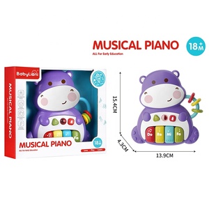 Musica cartone animato pianoforte a <span class=keywords><strong>batteria</strong></span> bambino che suona ippopotamo chiave pianoforte giocattoli musicali - Product Image 4