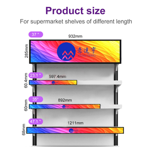 Siêu thị Kệ cạnh màn hình hiển thị <span class=keywords><strong>LED</strong></span> với độ phân giải 4K tùy chỉnh sọc quảng cáo thanh sử dụng công nghệ LVDS Stretch LCD thanh - Product Image 4