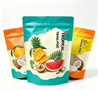 Volledig gekleurd bedrukte, food grade fruitgummi snoepzakken met aangepaste illustratie & logo, snackzakjes, hersluitbare kartonnen verpakking, OEM fabriek
