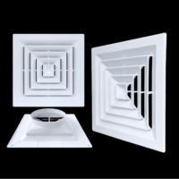 Grille de plafond de diffuseur carré Anti-condensation Anti-goutte de persienne de sortie d'air à bord large ABS de haute qualité