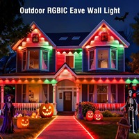 Lumières LED intelligentes pour avant-toits, étanches, avec synchronisation musicale, minuterie Bluetooth, pour Noël, festivals, maison, patio, jardin, décoration paysagère