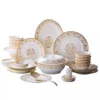 Роскошный высококачественный обеденный набор 28/56 шт. керамические тарелки и миски Королевский Пномпень из костяного фарфора обеденные тарелки набор керамической посуды