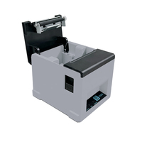 Nueva impresora térmica de recibos de escritorio negra de 80 mm con Bluetooth, Wi-Fi y LAN para supermercados.