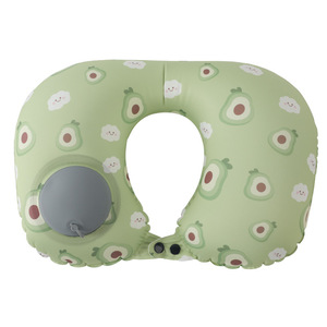 Almohada inflable en forma de U para el cuello, almohada de viaje portátil con patrón de frutas para adultos, Material de poliéster, 28x26x14cm - Product Image 5