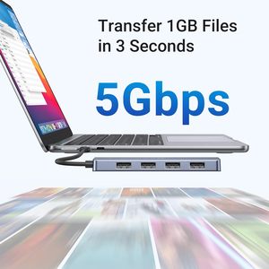 UGREEN Hub <span class=keywords><strong>USB</strong></span> 5 en 2 Type <span class=keywords><strong>C</strong></span> vers 4K <span class=keywords><strong>Thunderbolt</strong></span> 3 avec alimentation 100W, adaptateur 3 ports <span class=keywords><strong>USB</strong></span> 3.0, station d'accueil pour MacBook - Product Image 3
