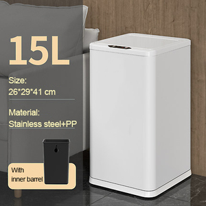 Ultrasonic waste bin sensor double-layer design 3l food waste bin smart chip kitchen cabinet bottom mounted pull out waste bins