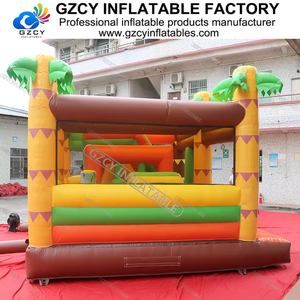 Château gonflable <span class=keywords><strong>de</strong></span> qualité commerciale pour fête tropicale sur la plage, colonnes <span class=keywords><strong>de</strong></span> palmiers, design <span class=keywords><strong>de</strong></span> <span class=keywords><strong>sable</strong></span> ondulé, matériau PVC pour enfants en plein air - Product Image 3