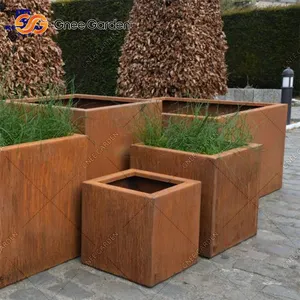 Горшки для растений corten, горшки для цветов, квадратная горшка из кортеновой стали