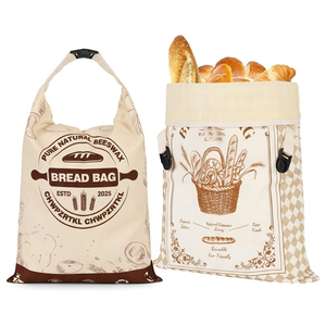 Sacs à pain en cire d'abeille réutilisables pour levain (lot de 2) – Gardez vos pains frais plus longtemps – Sacs à pain amovibles en coton OEM - Product Image 1