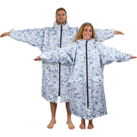 Robe de change à capuche grande taille, doublée en polaire sherpa, coupe-vent, séchage rapide, parka à fermeture éclair intégrale pour le surf, la natation, l'hiver, la plage et les activités de plein air