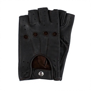 Half Finger Leather <b>Driving</b> <b>Gloves</b> with Breathable Perforated Design Non Slip Grip Unisex Style for Daily <b>Driving</b> All Seasons - Product Image 6