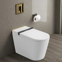 WC intelligent monobloc en céramique avec bidet électrique à chasse automatique, siphonique à siphon en S, siège chauffant et télécommande, pour usage féminin