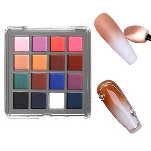 Paleta de pigmentos para uñas, juego de polvos sólidos para uñas, polvo para uñas Ombre para decoración de uñas, accesorios de manicura DIY, 16 colores (B) - Product Image 2